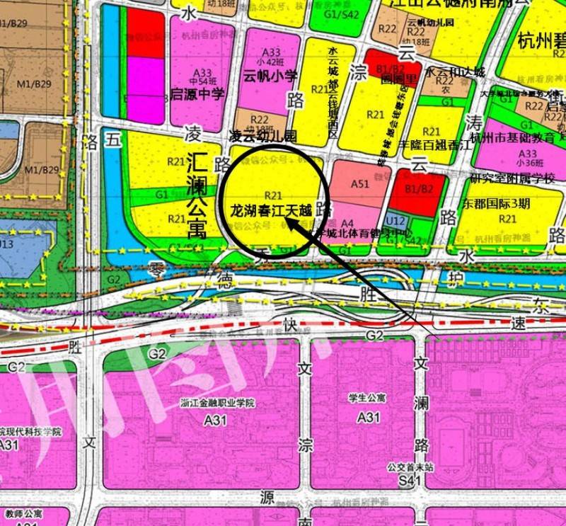 龙湖春江天越：钱塘区下沙土地详细规划图(高清版)免费获取