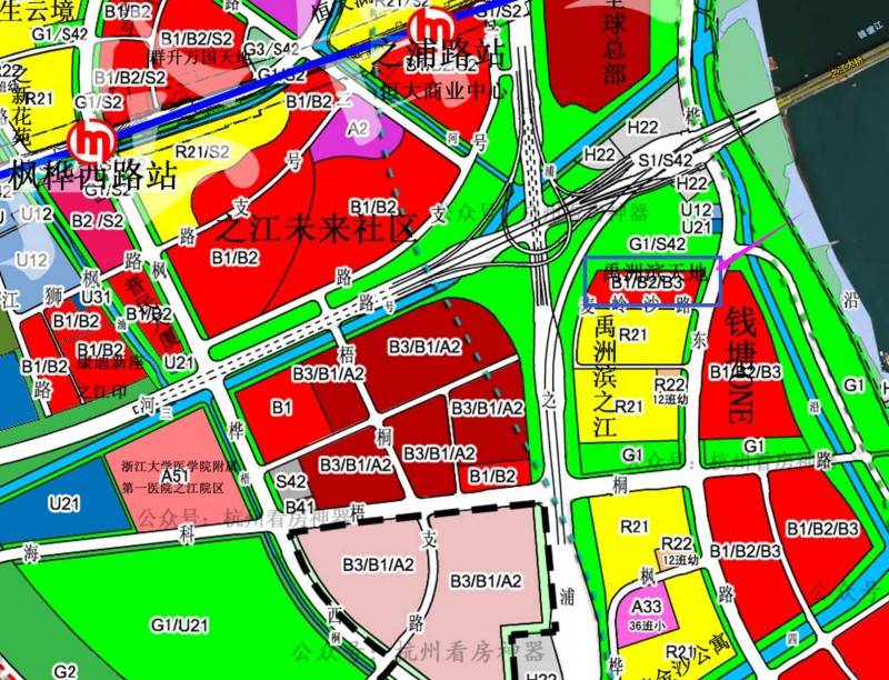 禹洲滨天地：之江板块土地详细规划图(高清版)免费获取