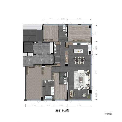 和兴·云合印中心4居室建面约315㎡