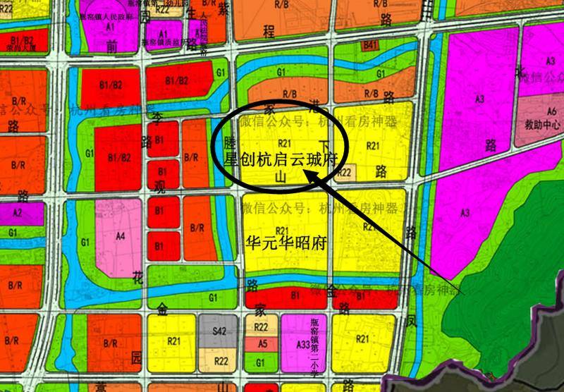 星创杭启云珹府：瓶窑板块土地详细规划图(高清版)免费获取