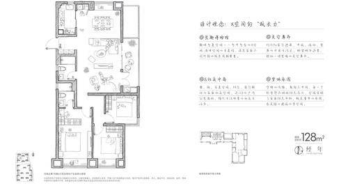 中海河映云集3居室建面约128㎡