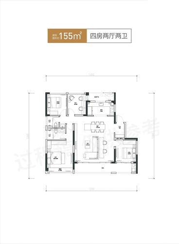 万科朗拾湖著4居室建面约155㎡