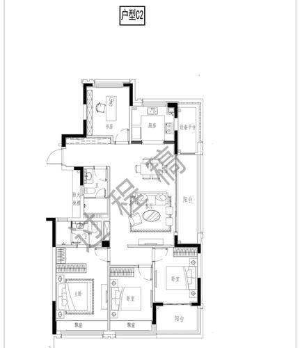 滨江越秀·澜映悦城4居室建面约139㎡